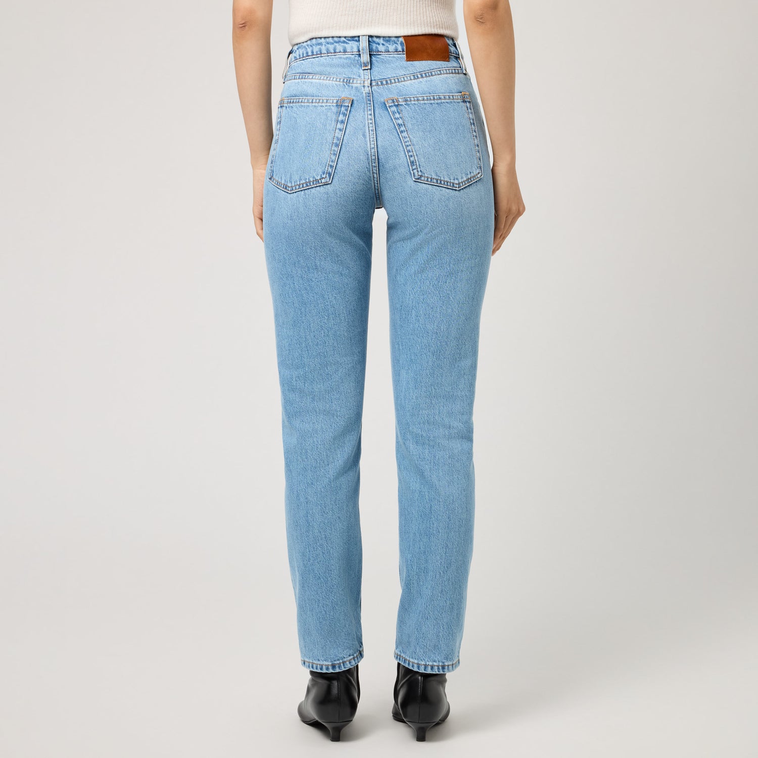 Women's High-Waisted Straight-Leg Denim