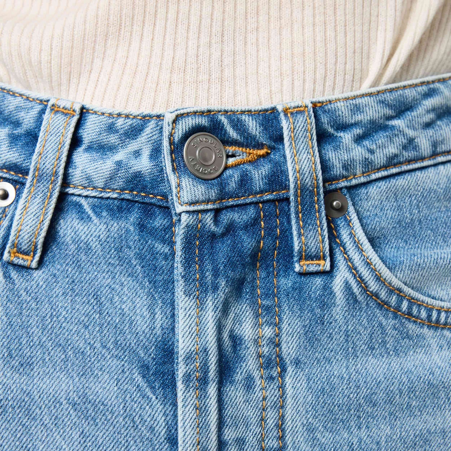 Women's High-Waisted Straight-Leg Denim