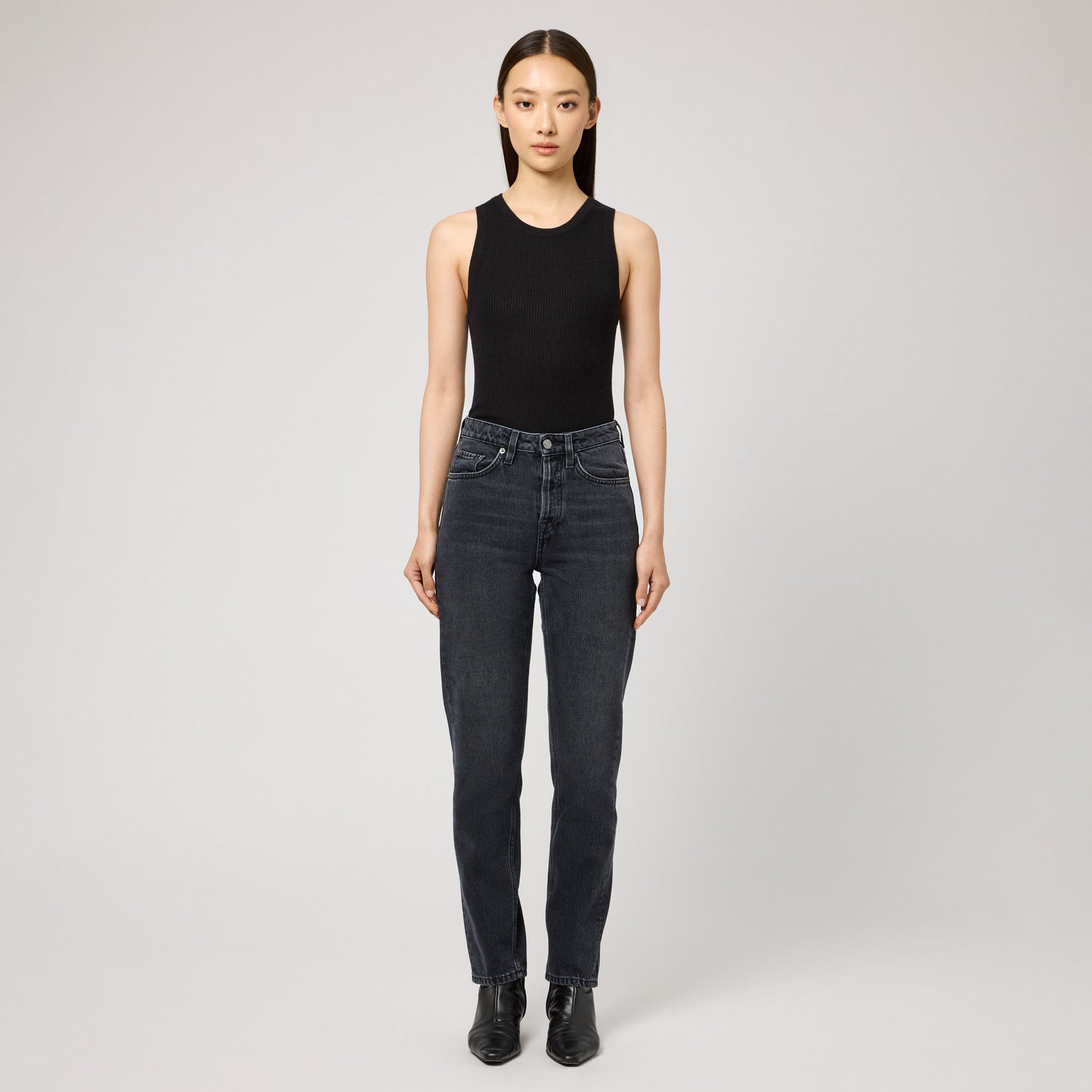 Women's High-Waisted Straight-Leg Denim