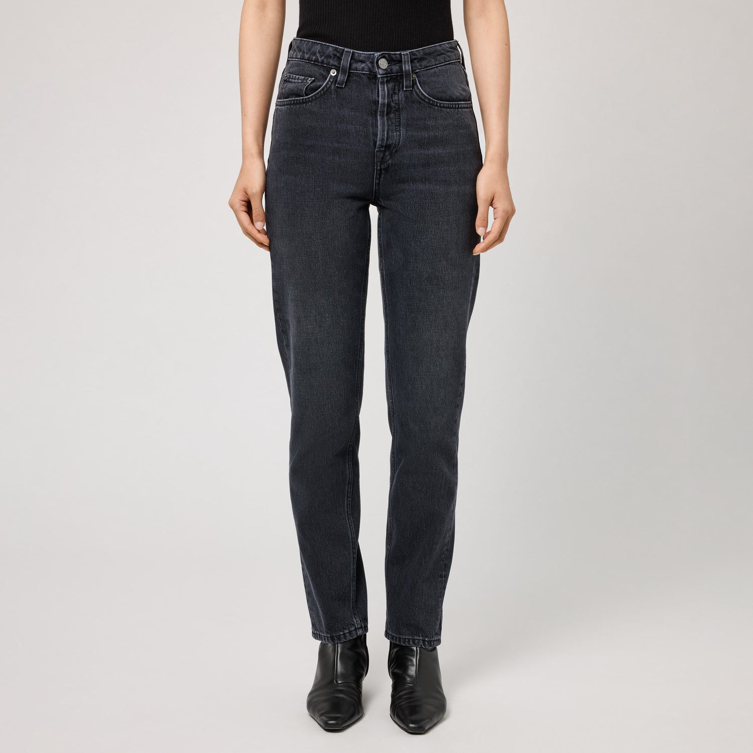 Women's High-Waisted Straight-Leg Denim