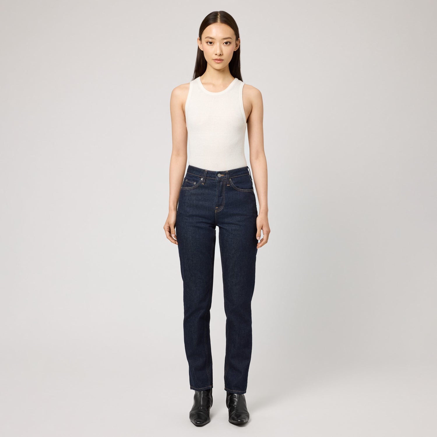 Women's High-Waisted Straight-Leg Denim