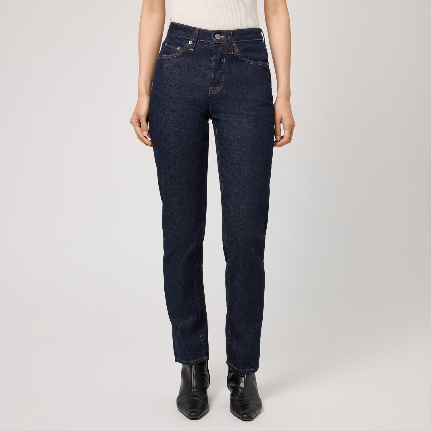 Women's High-Waisted Straight-Leg Denim