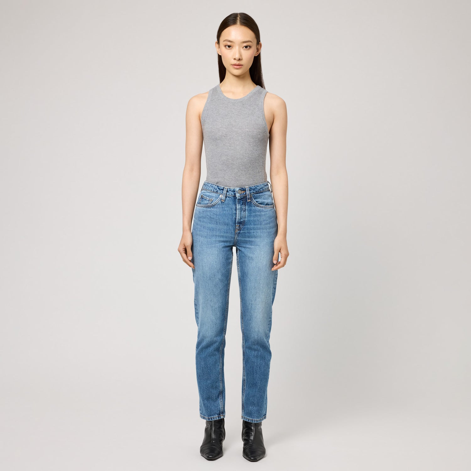 Women's High-Waisted Straight-Leg Denim