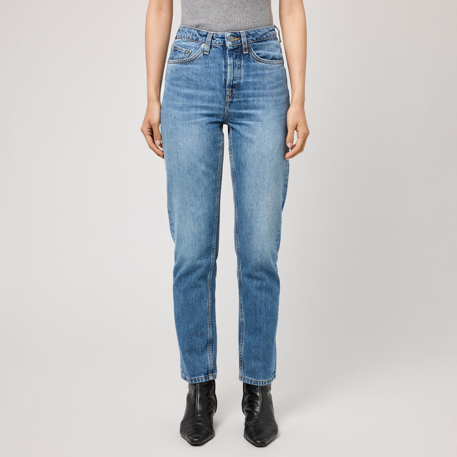 Women's High-Waisted Straight-Leg Denim