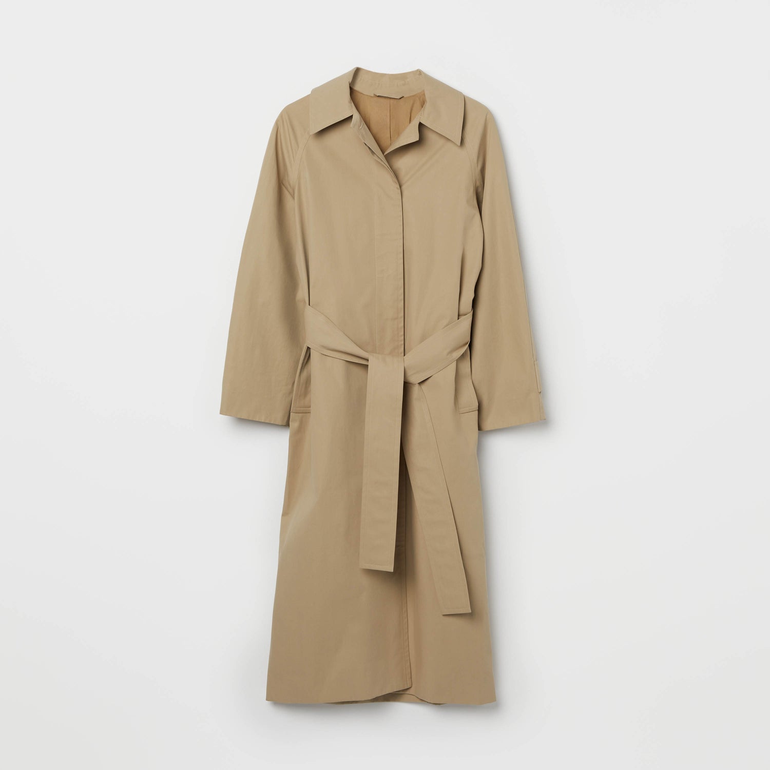 Women's Belted Cotton-Twill Trench Coat