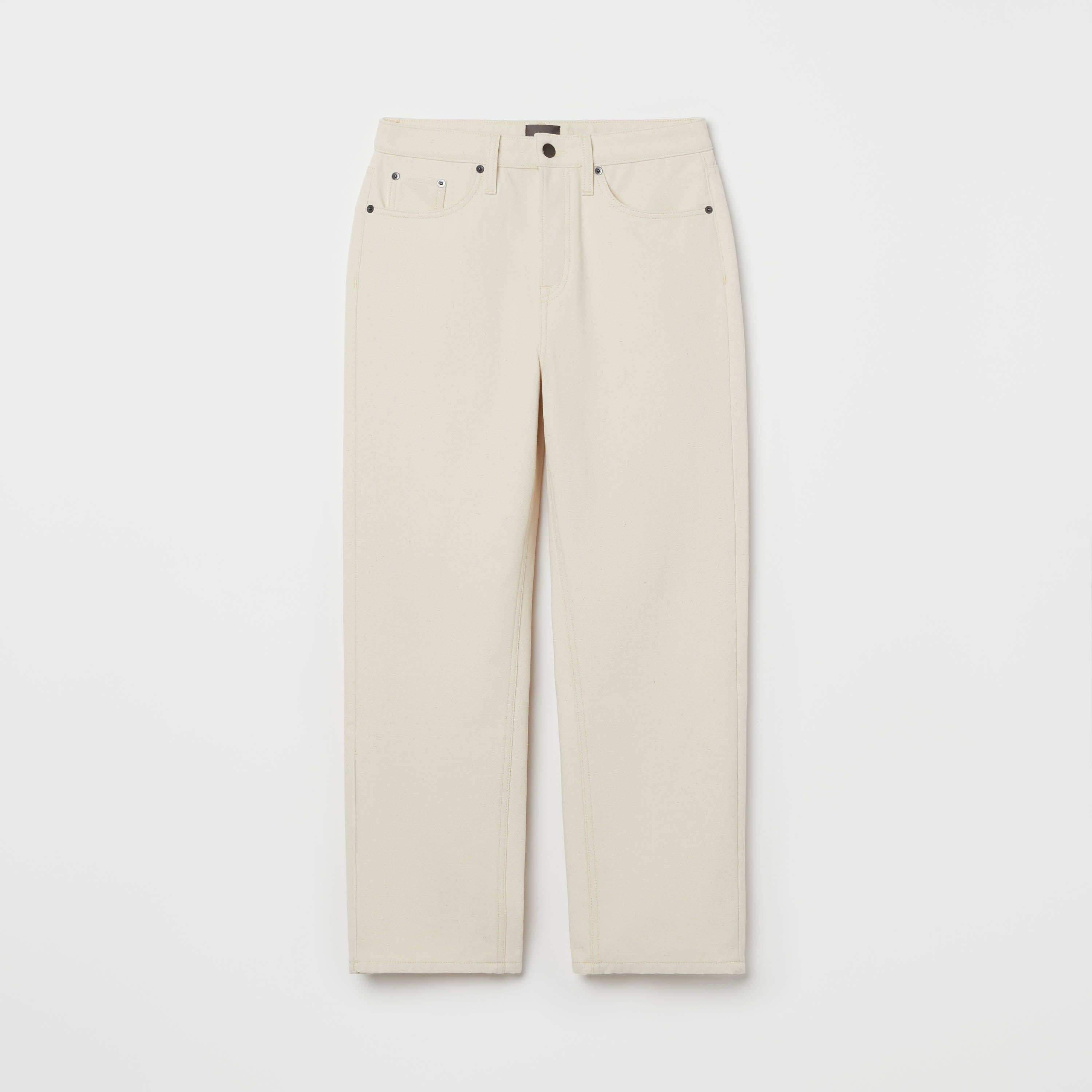 Ecru Denim Trousers | High-Waisted Style | Singular Design