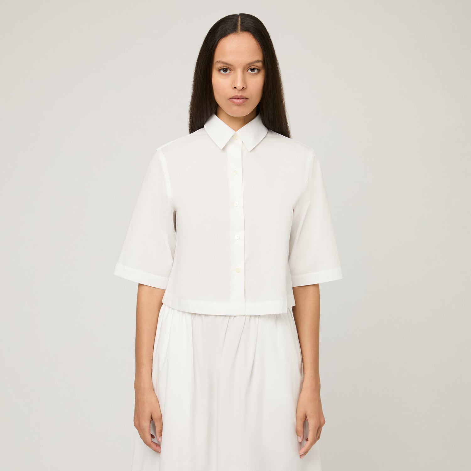 Women's Cotton-Poplin Short Sleeve Shirt