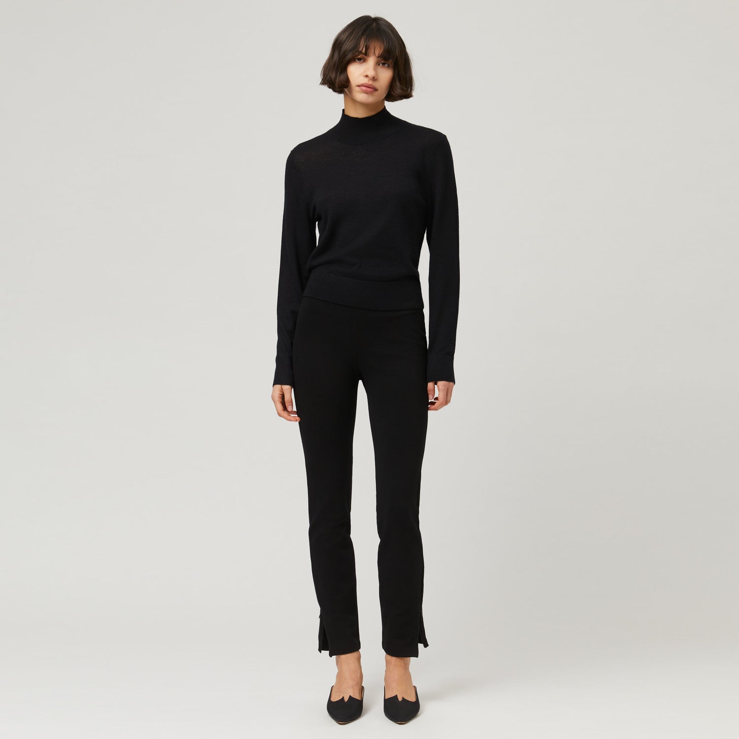 Women's Fine Knit Cashmere High Neck Sweater
