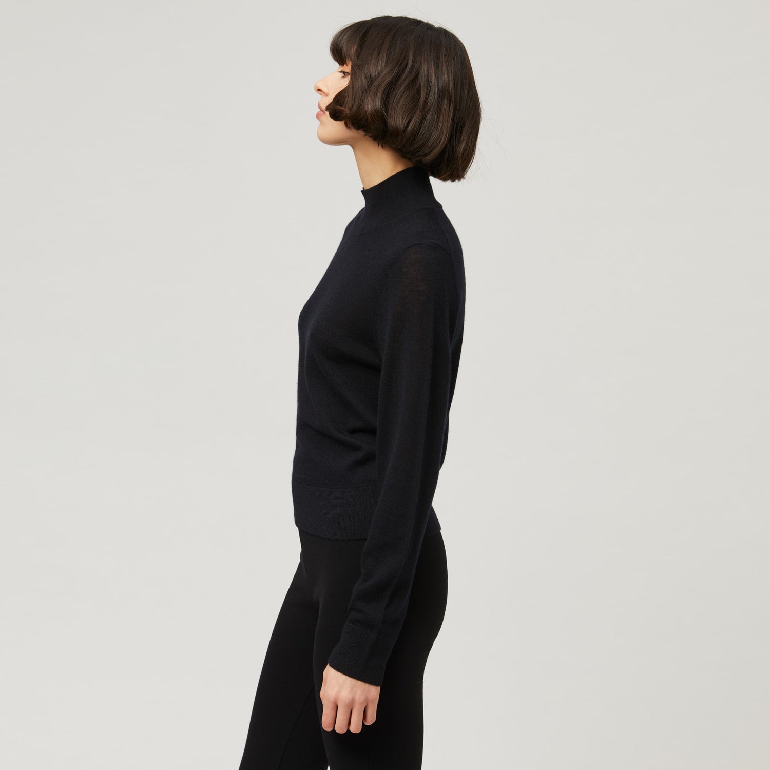 Women's Fine Knit Cashmere High Neck Sweater