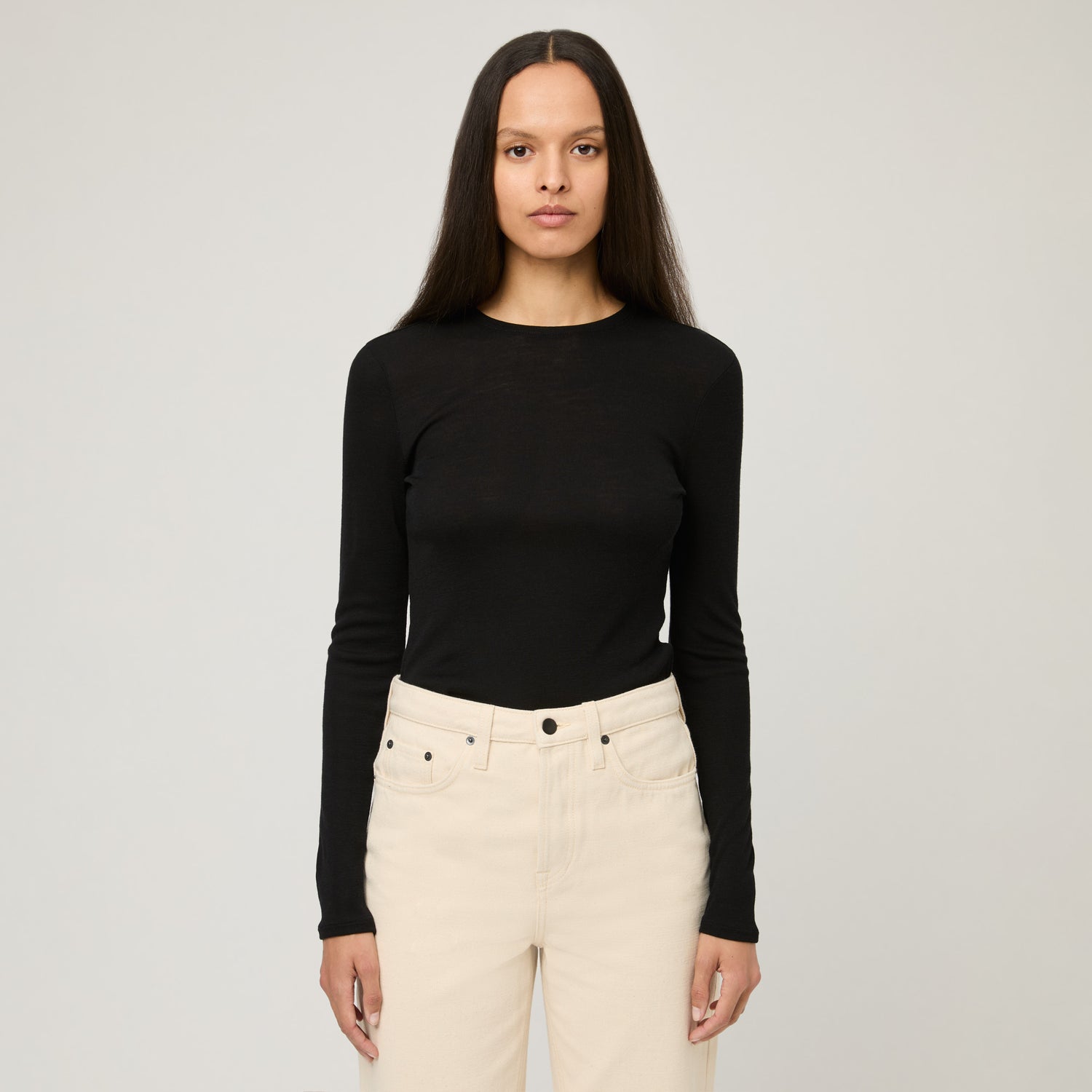 Women's Fine Knit Merino Long Sleeve Top