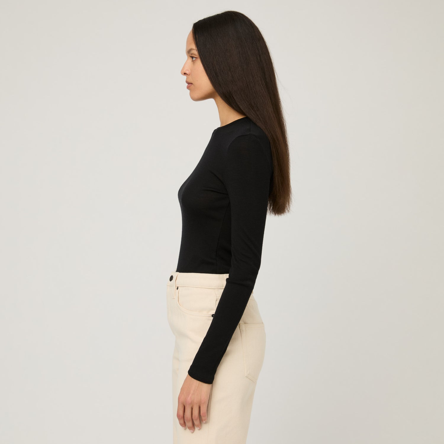 Women's Fine Knit Merino Long Sleeve Top