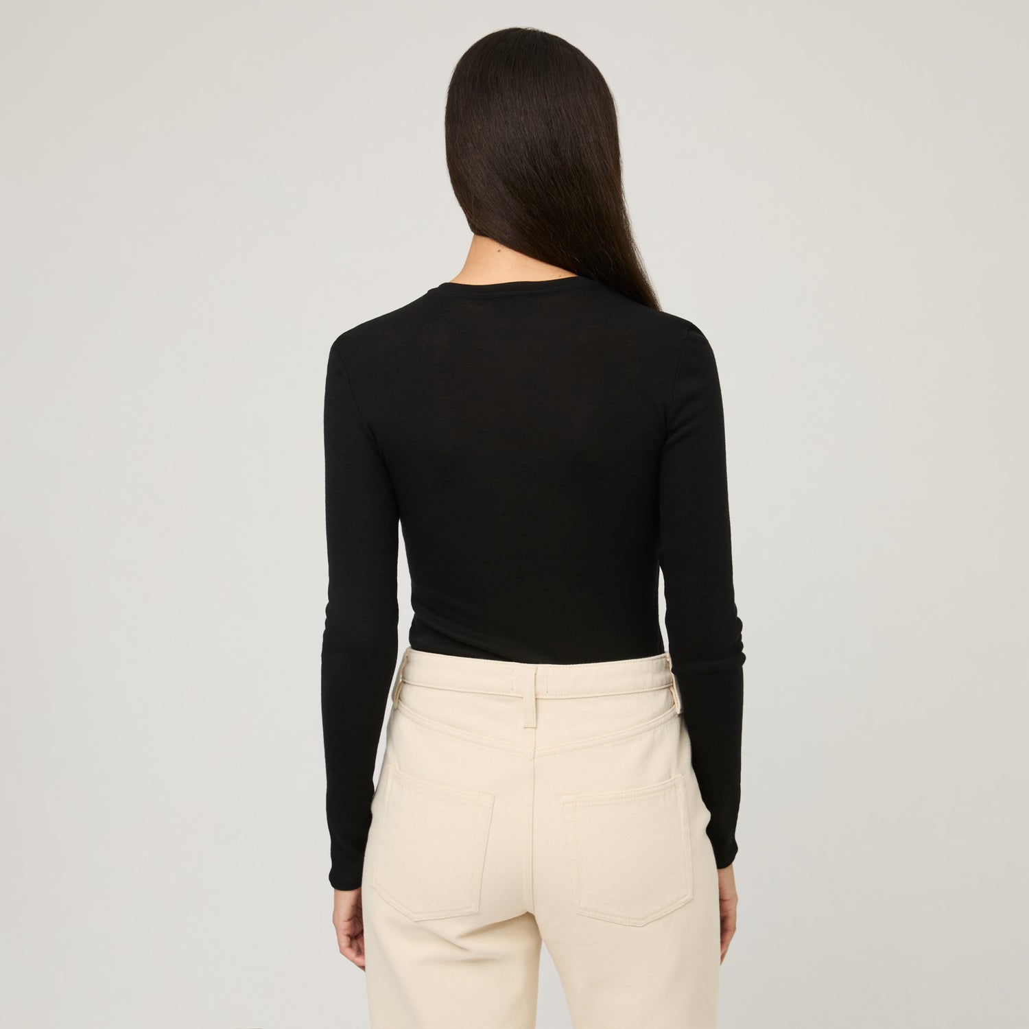 Women's Fine Knit Merino Long Sleeve Top