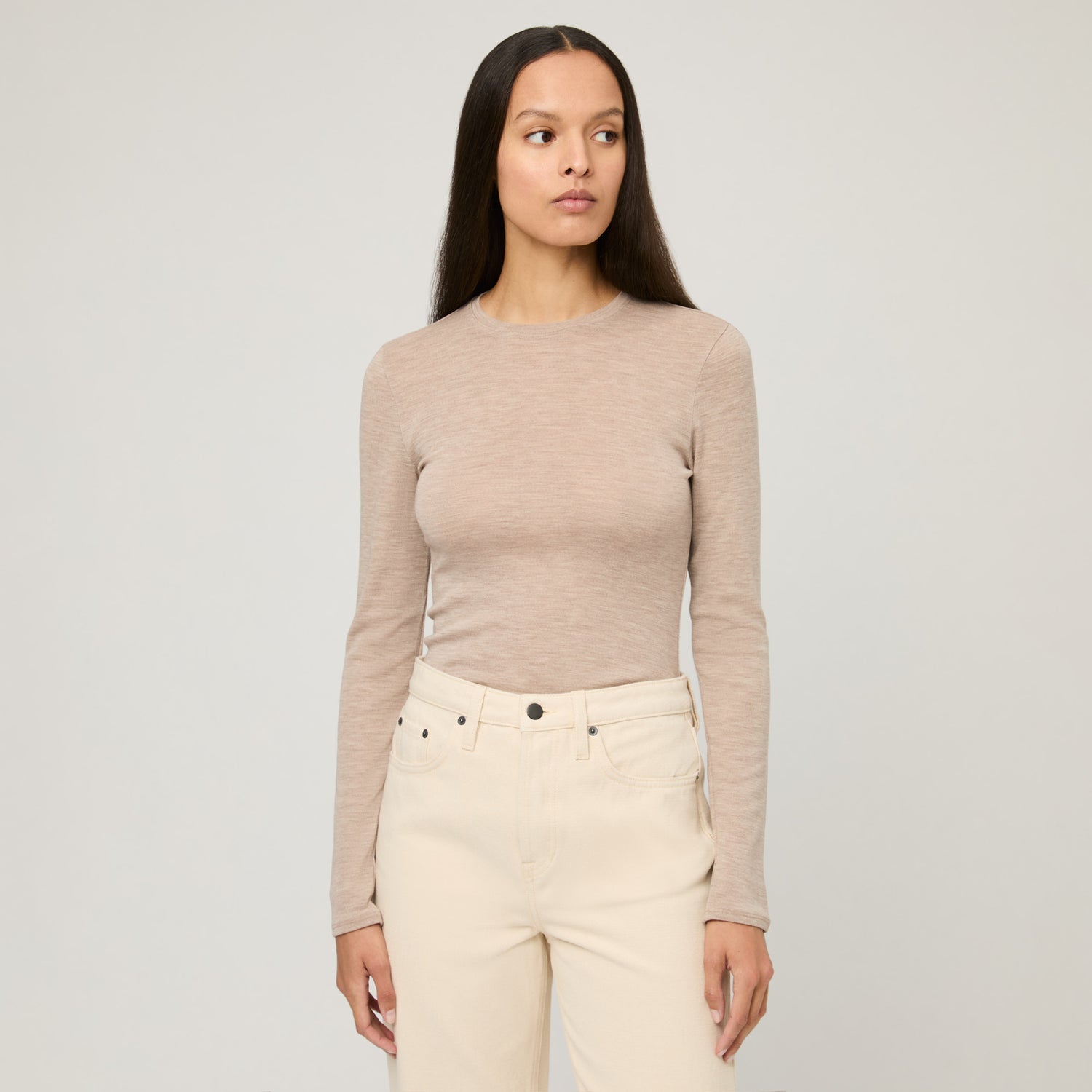 Women's Fine Knit Merino Long Sleeve Top