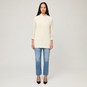 Women's Knitted Cotton-Cashmere Vest