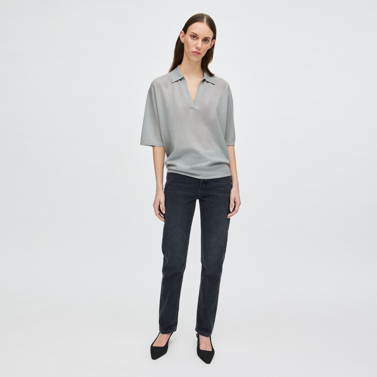 Women's Relaxed Cashmere-Silk Split Neck