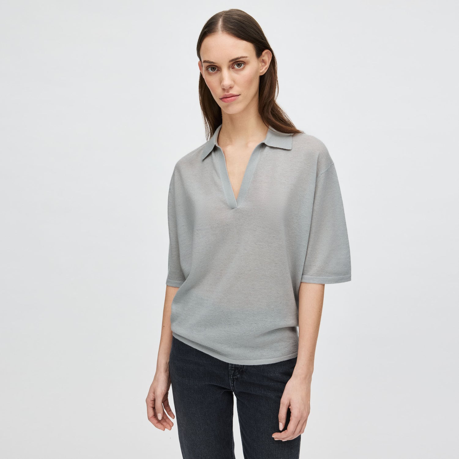 Women's Relaxed Cashmere-Silk Split Neck
