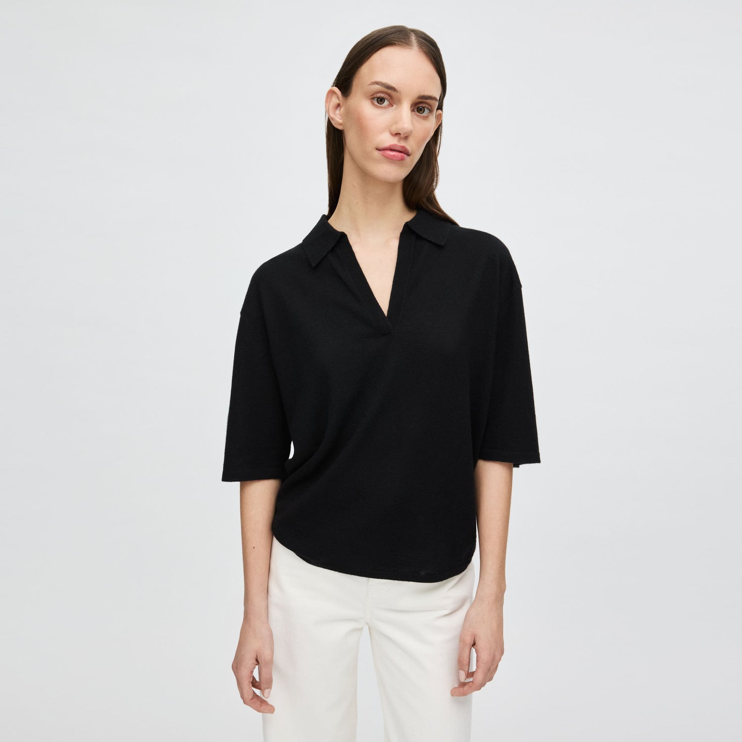 Women's Relaxed Cashmere-Silk Split Neck