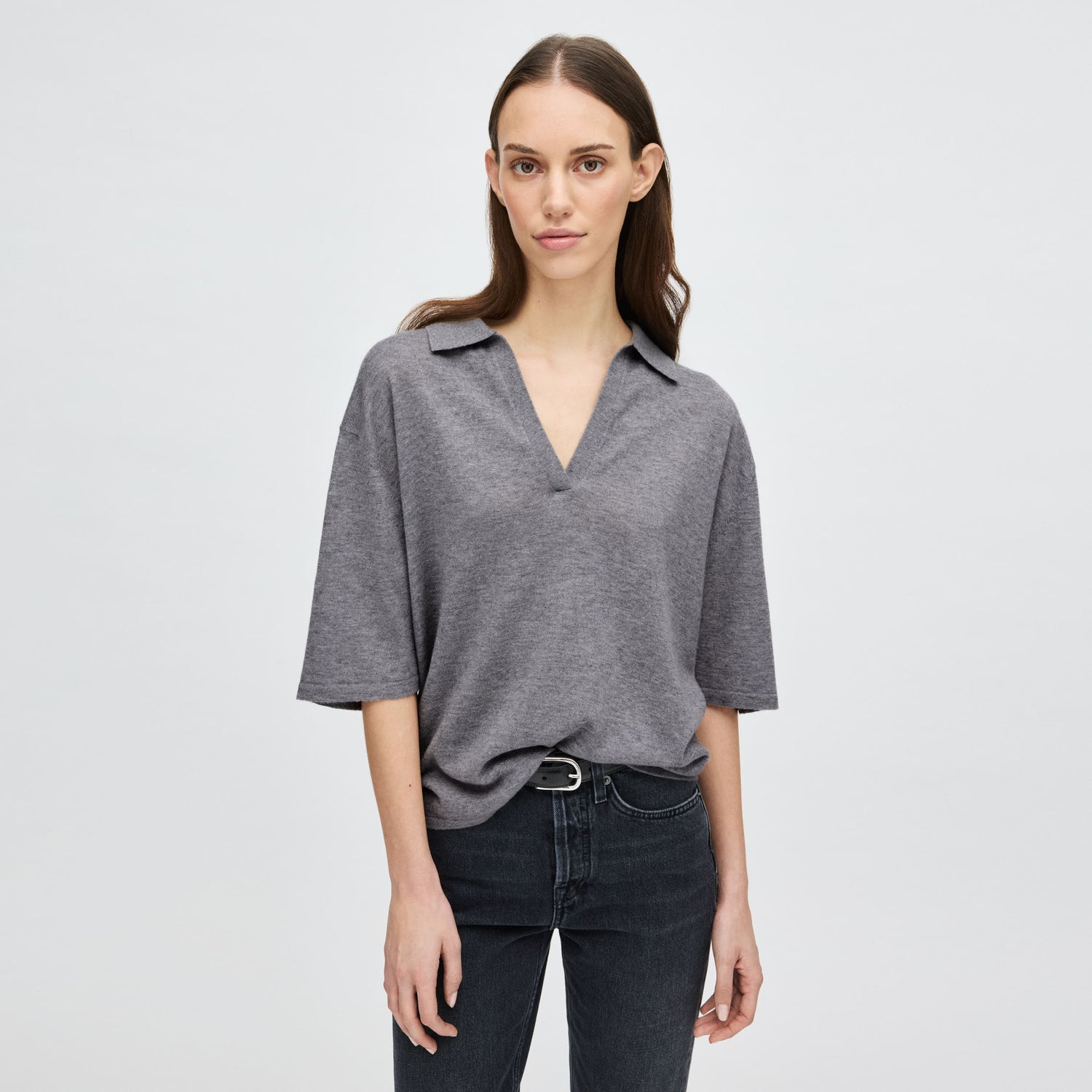 Women's Relaxed Cashmere-Silk Split Neck