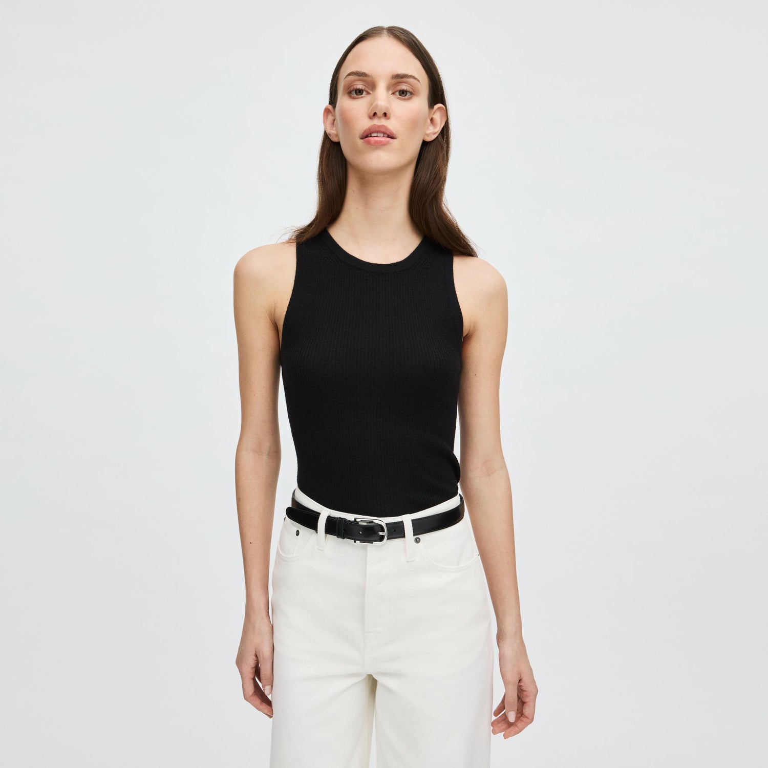 Women's Ribbed Cashmere-Silk Tank Top