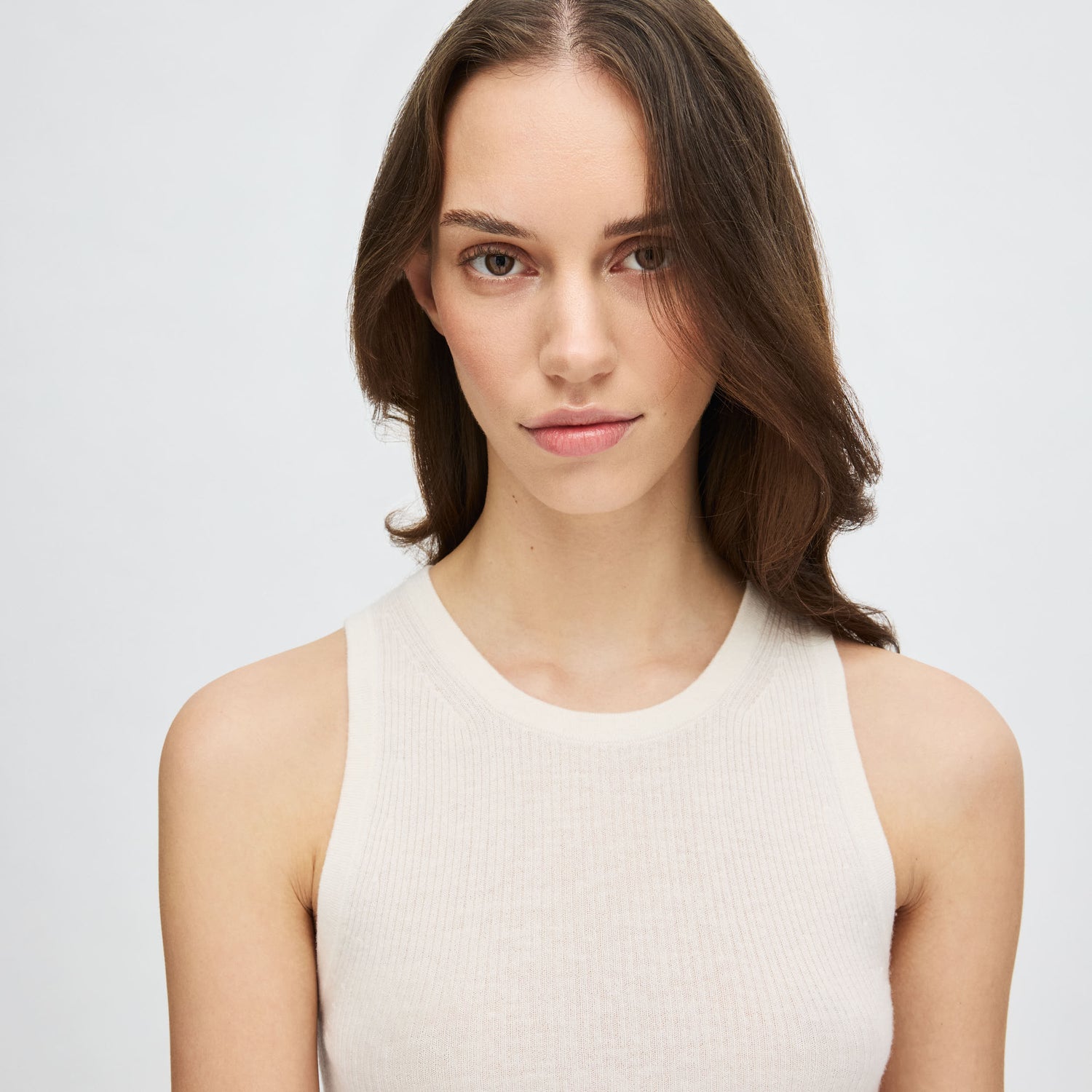 Women's Ribbed Cashmere-Silk Tank Top