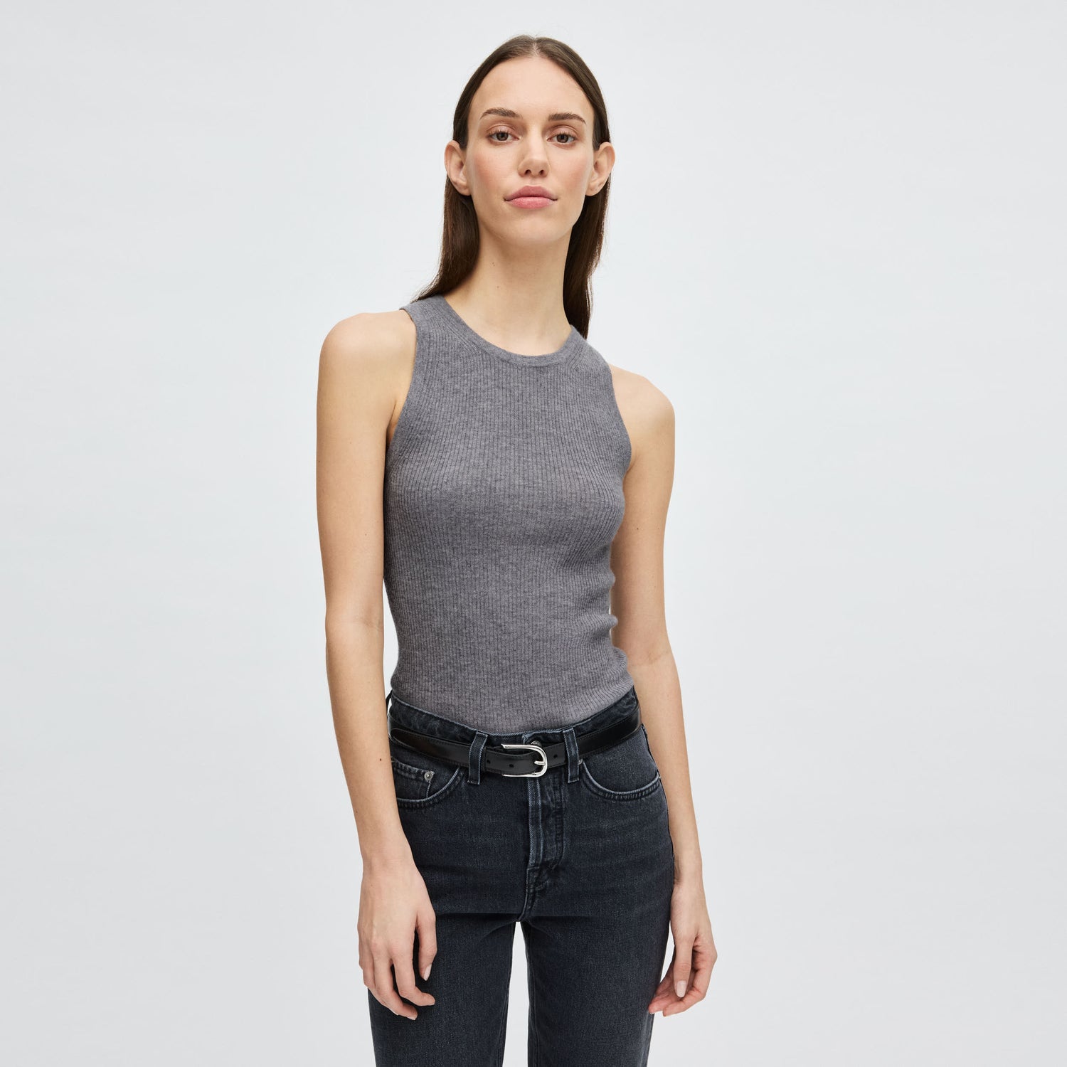 Women's Ribbed Cashmere-Silk Tank Top