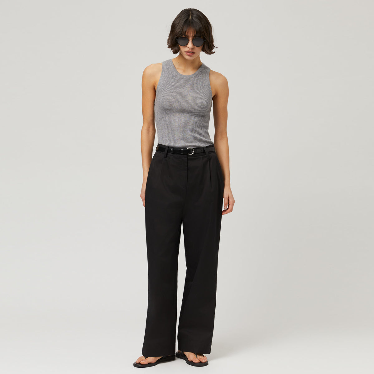 Women s Ribbed Cashmere Silk Tank Top Singular Society