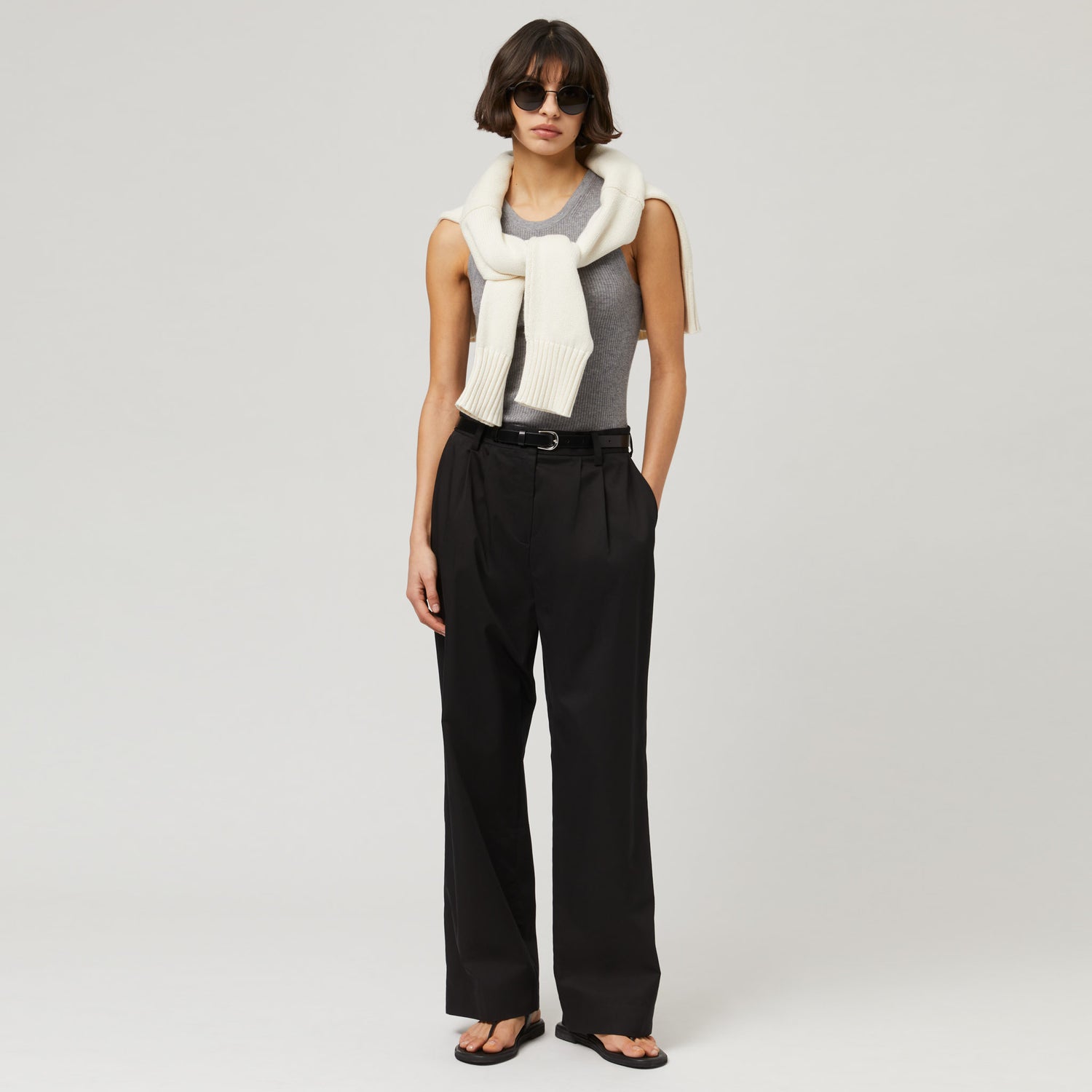 Women's Silk Cotton High Waisted Trousers