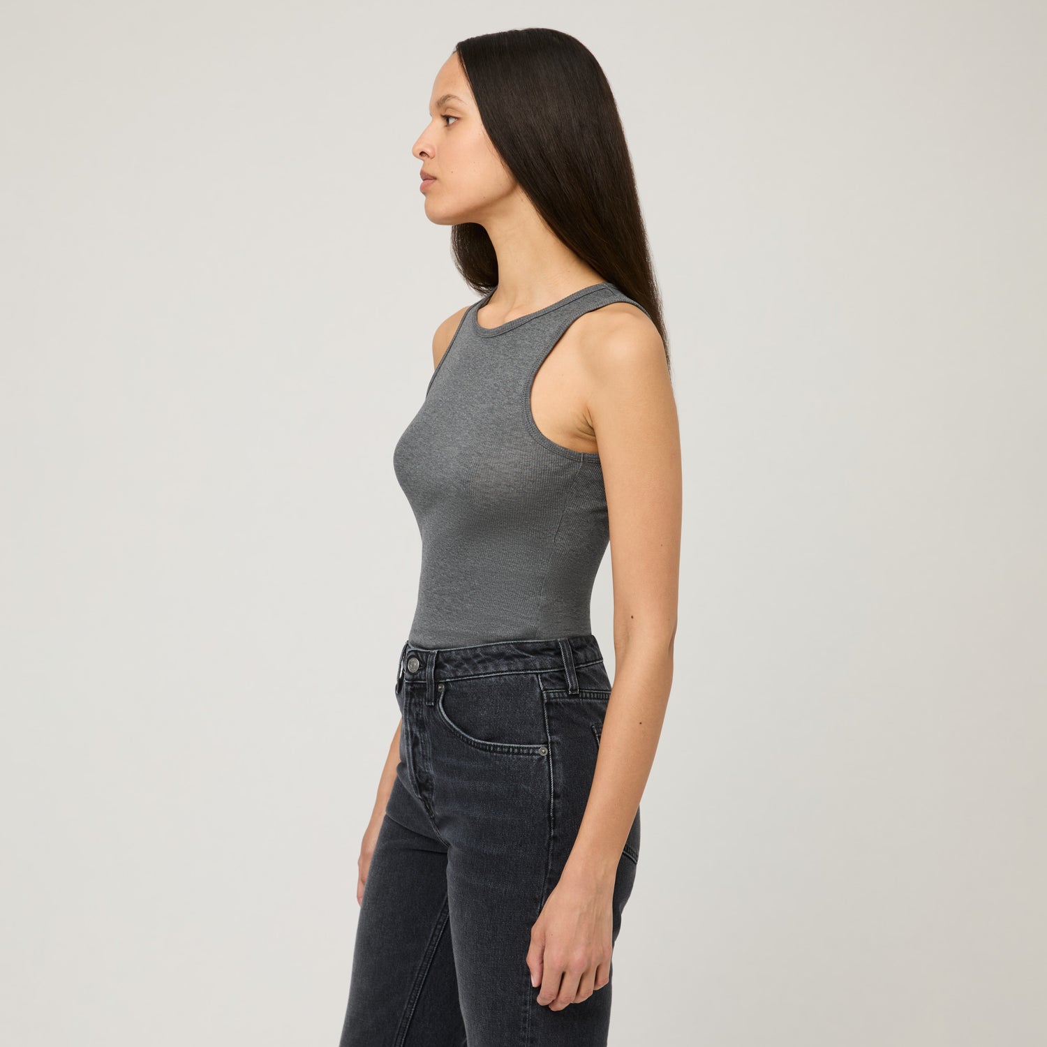 Women's Ribbed Cotton-Silk Tank Top