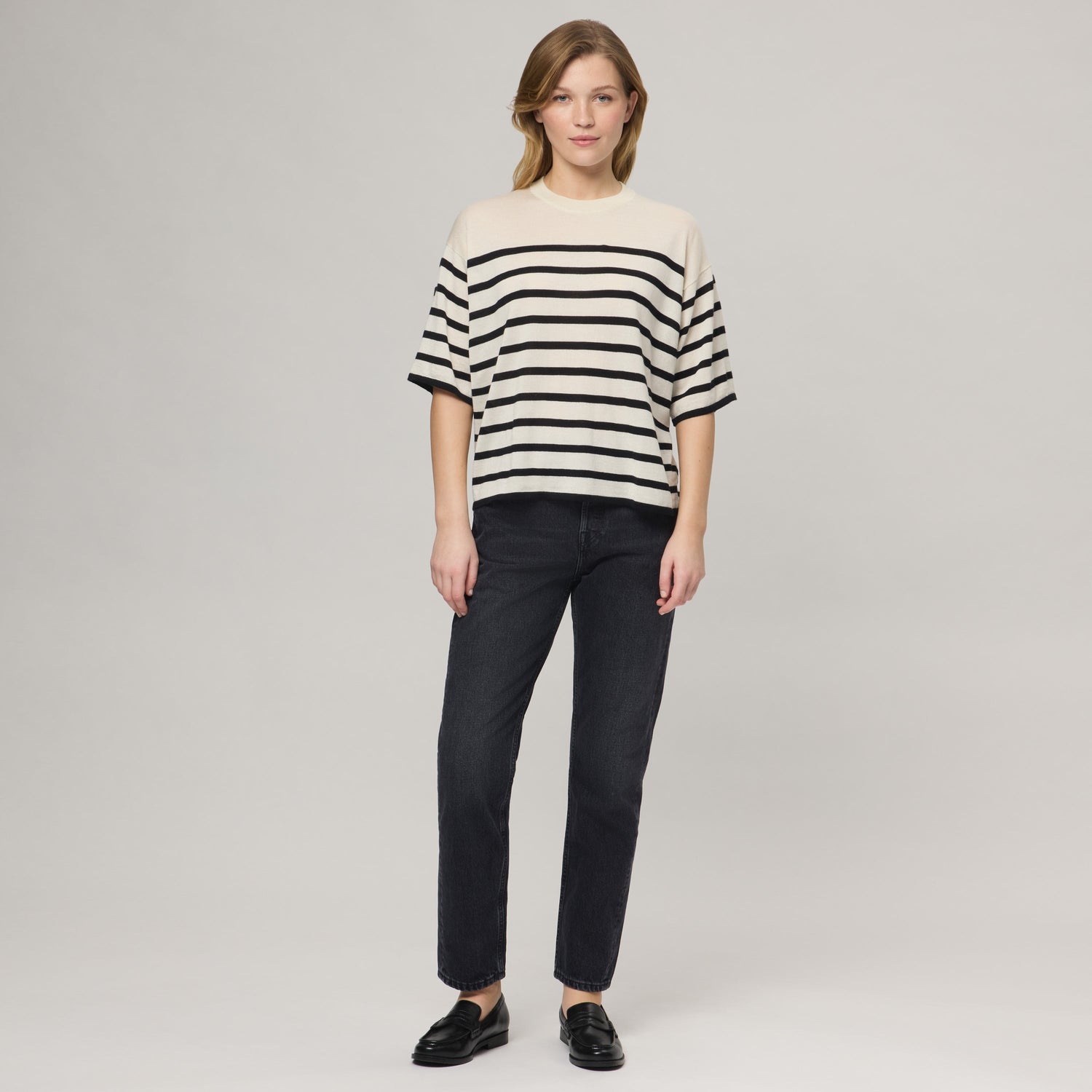 Women's Striped Silk-Cashmere T-shirt