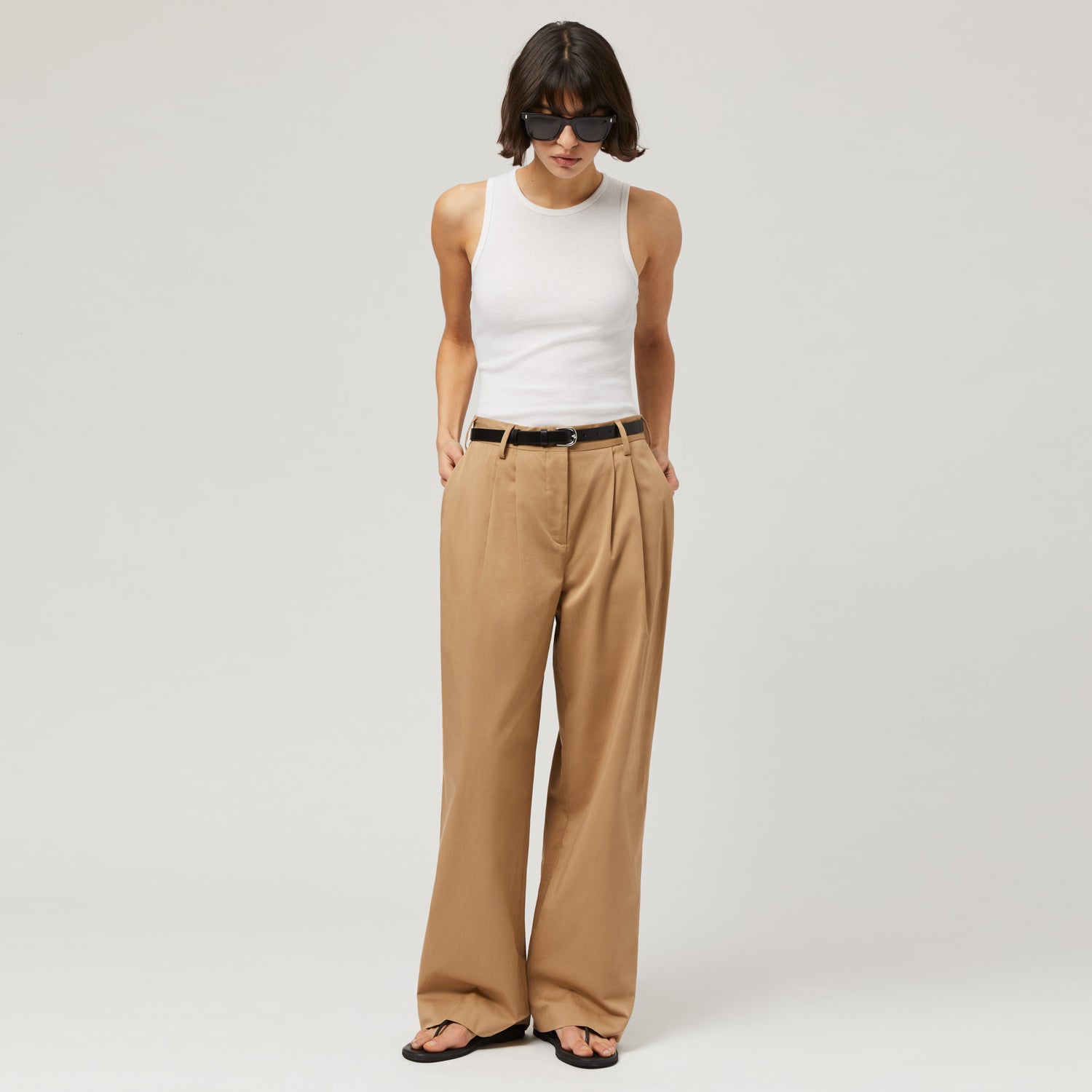 Women's Silk Cotton High Waisted Trousers