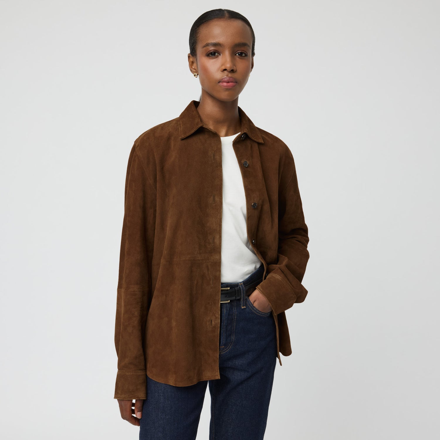 Women's Relaxed Suede Shirt