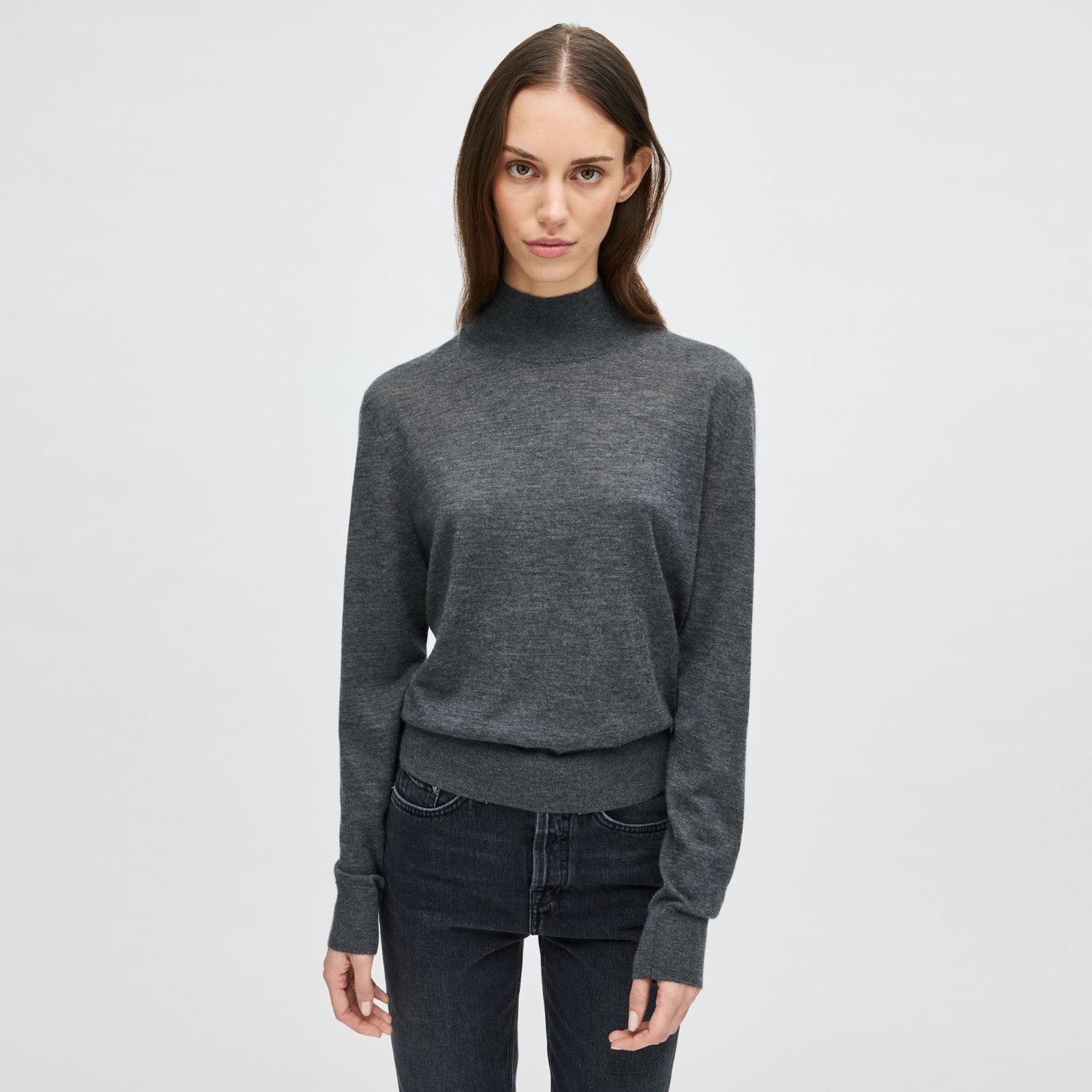 Women's Fine Knit Cashmere High Neck Sweater
