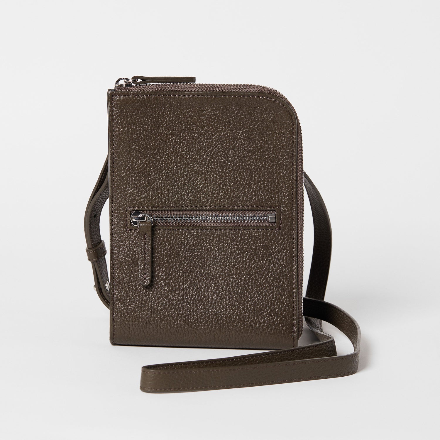 Full-Grain Leather Crossbody Wallet