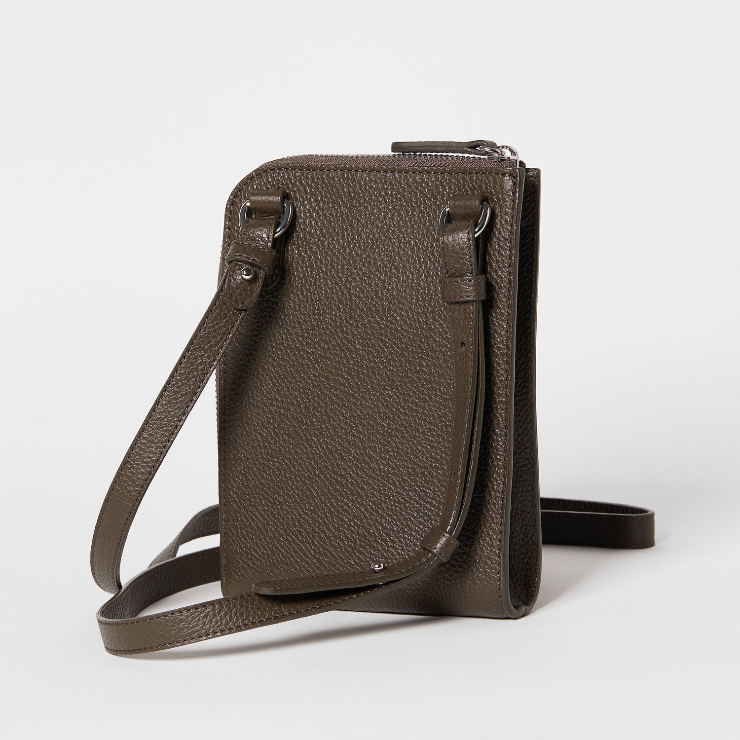 Full-Grain Leather Crossbody Wallet