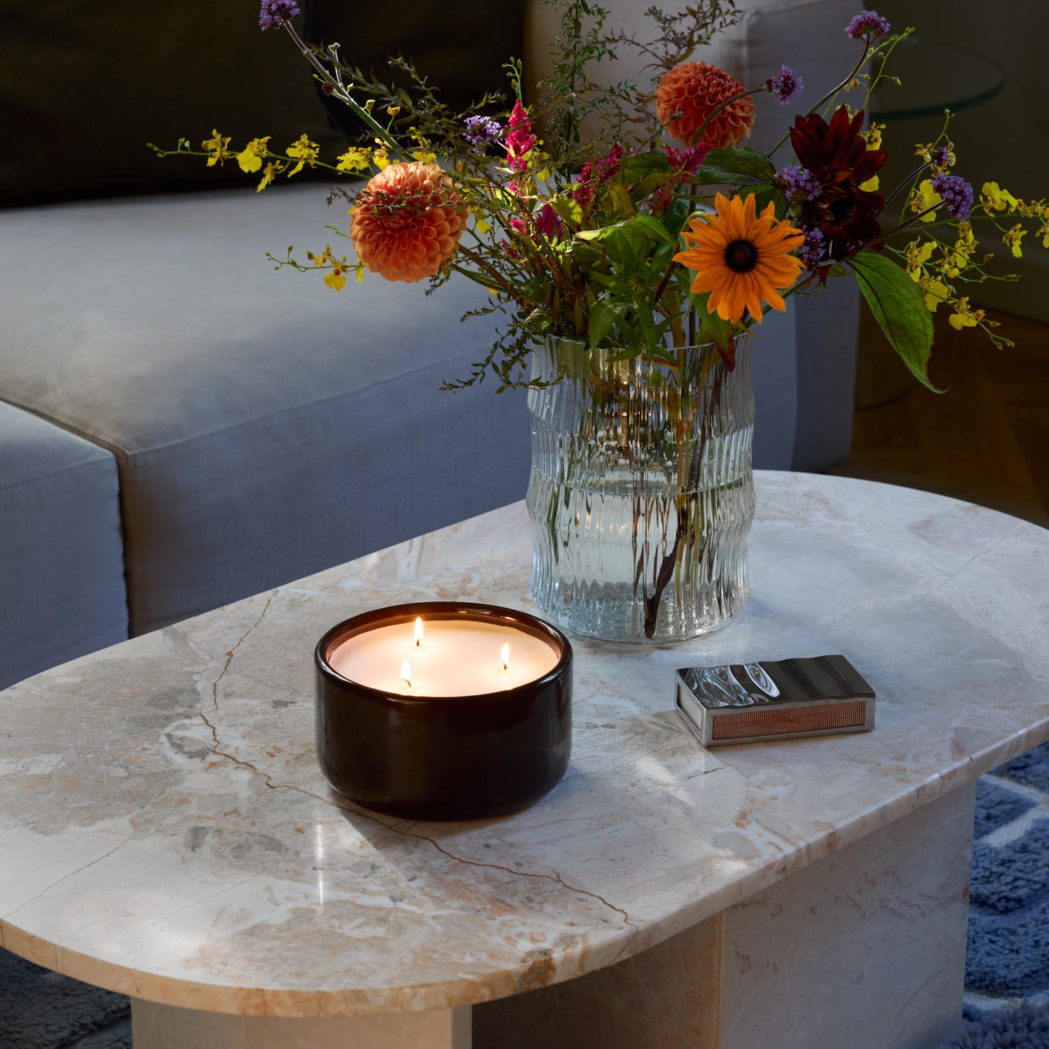3-wick Scented Candle Petitgrain Jasmine Chinotto