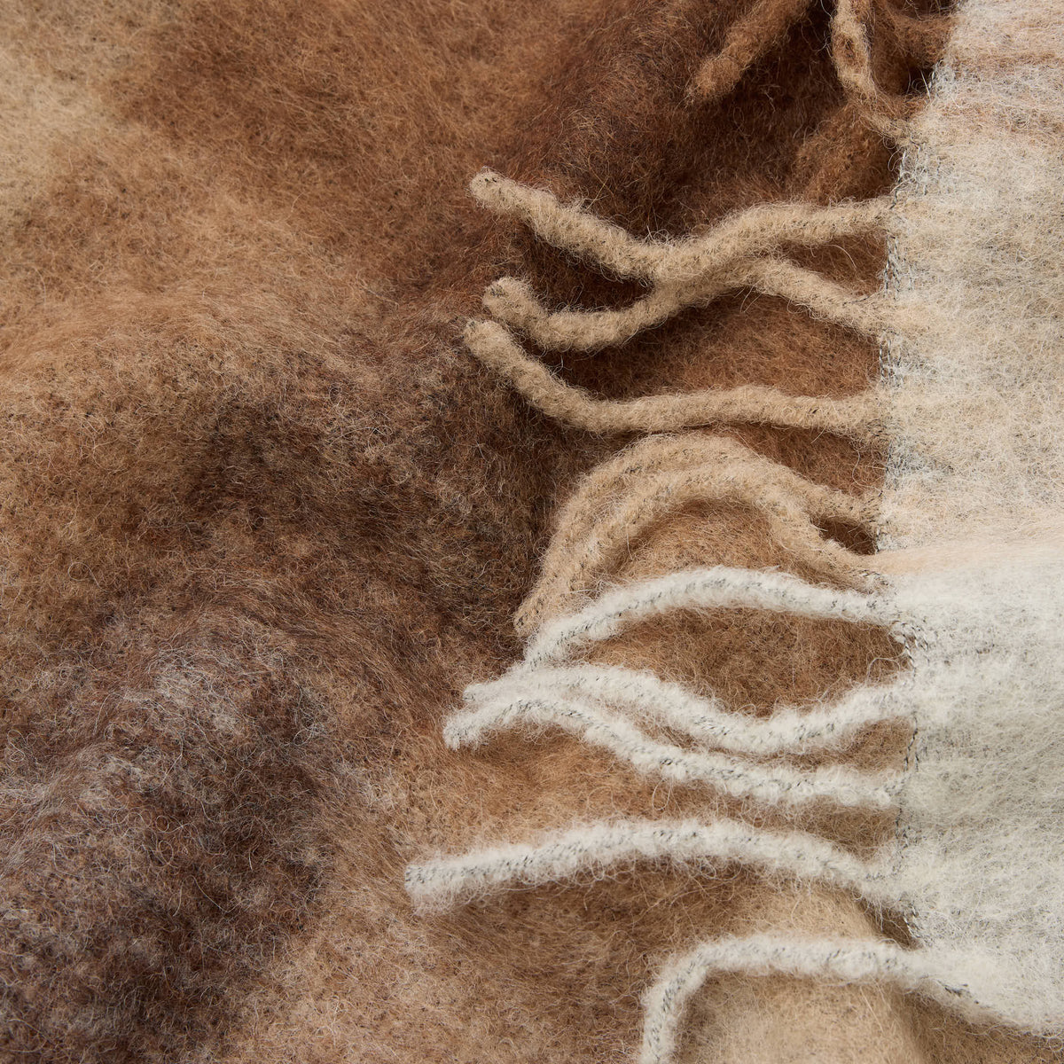 Checked Mohair Alpaca Scarf