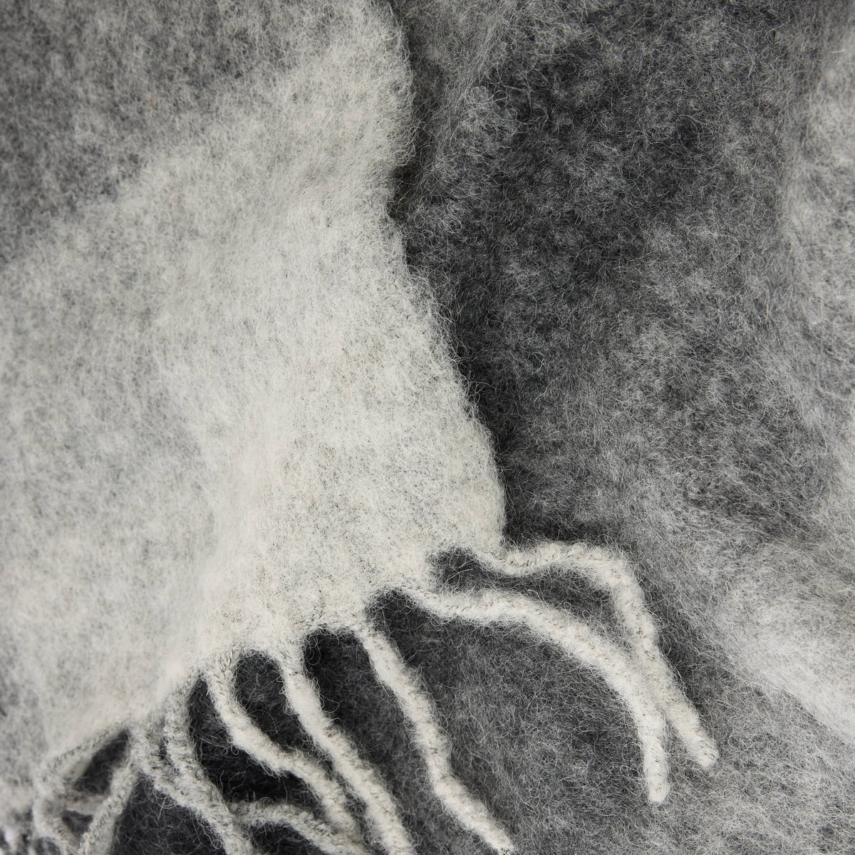 Checked Mohair Alpaca Scarf