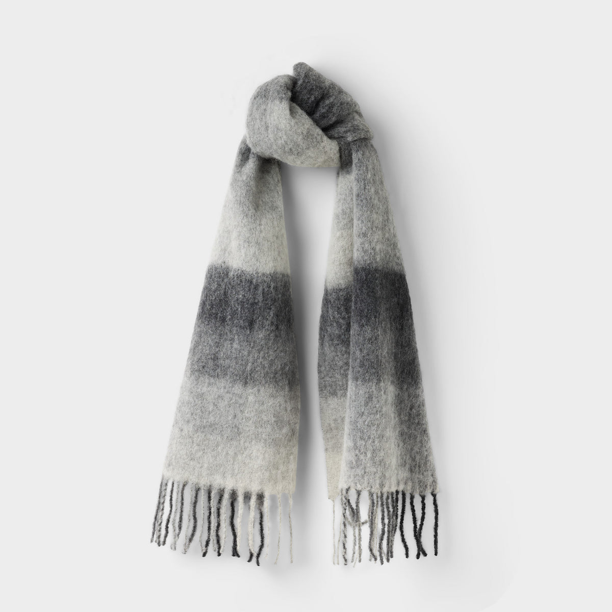Checked Mohair Alpaca Scarf