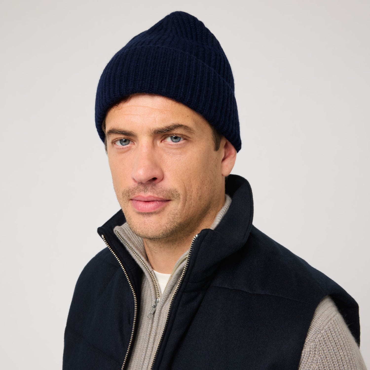 Classic Ribbed Cashmere Beanie