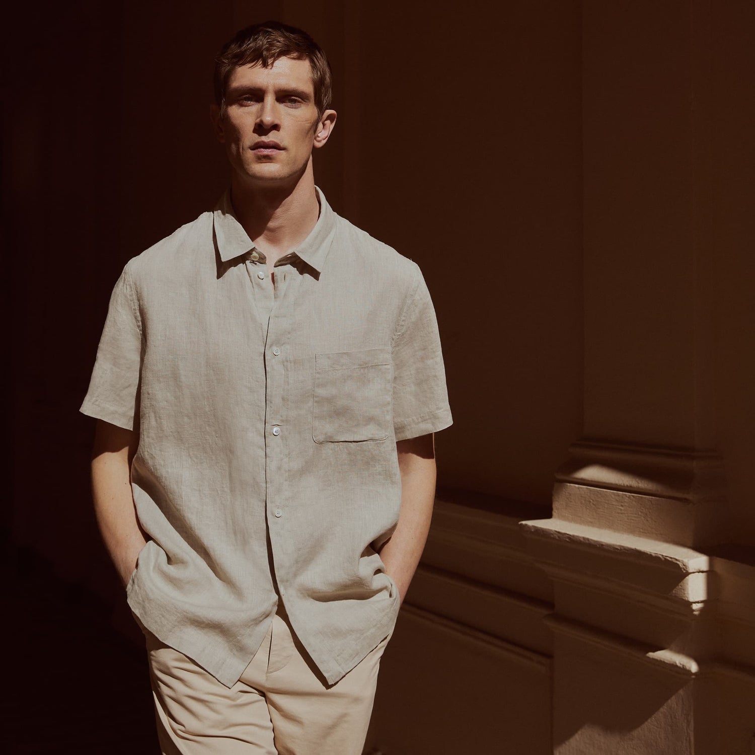Men's Linen Short Sleeve Shirt