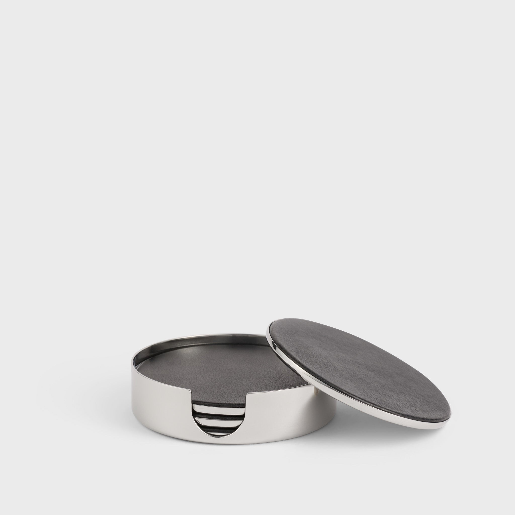 Glass Coaster Set | Stainless Steel | Hand-Finished | – Singular Society