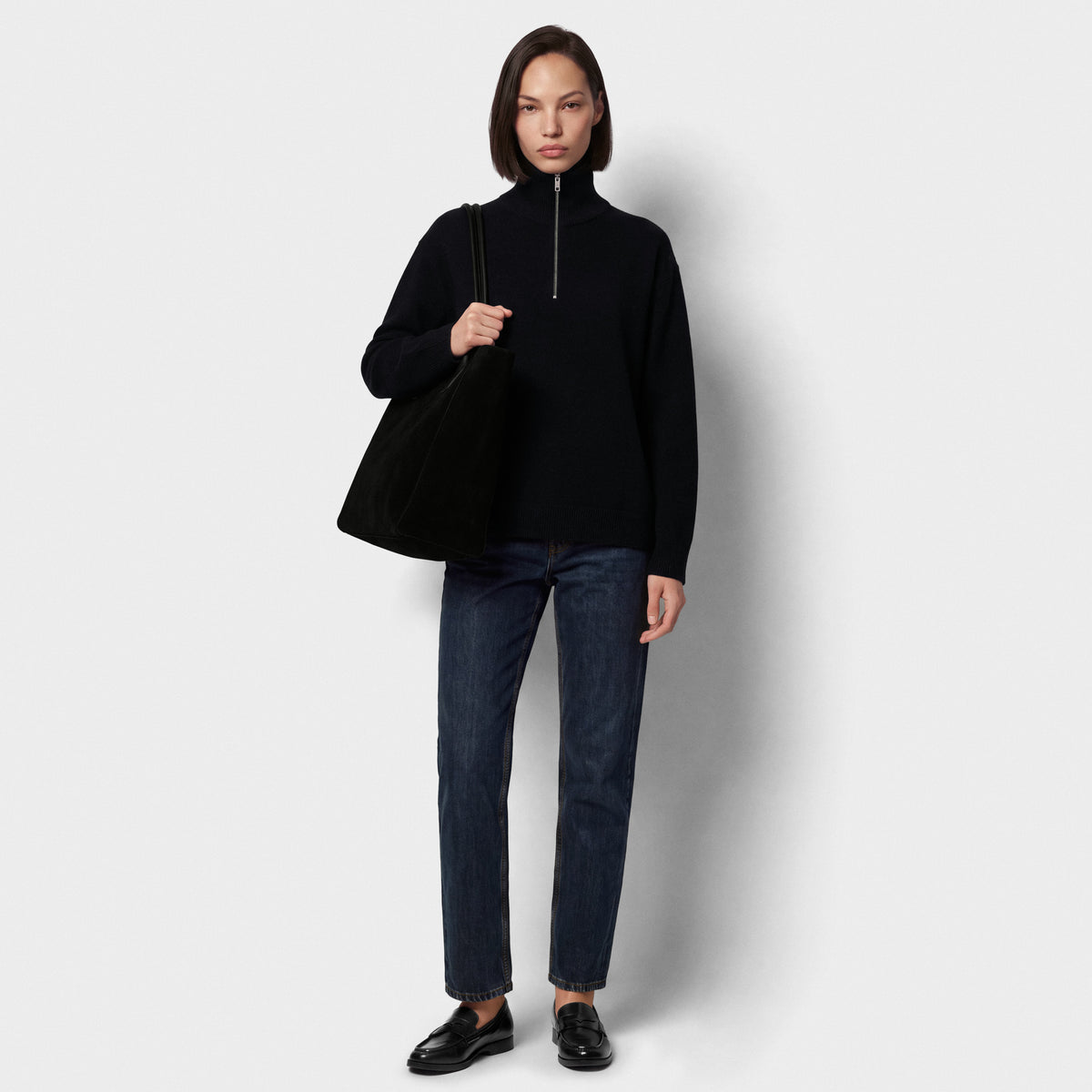 Women's Cashmere Half Zip Sweater