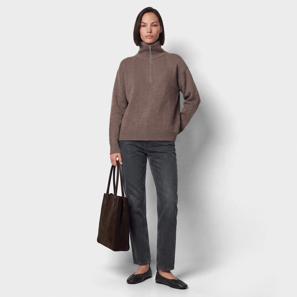 Women's Cashmere Half Zip Sweater