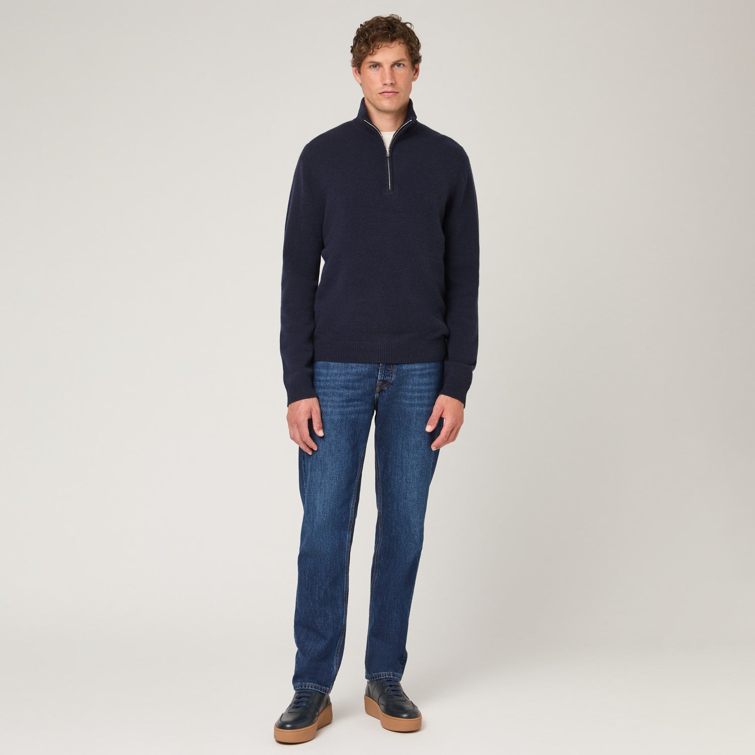 Men's Cashmere Half Zip Sweater