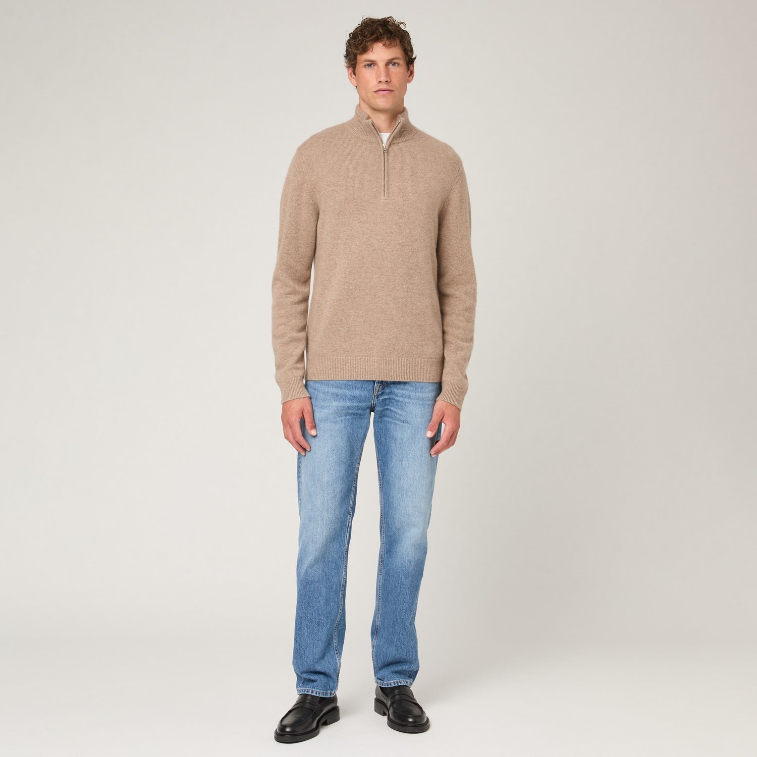 Men's Cashmere Half Zip Sweater