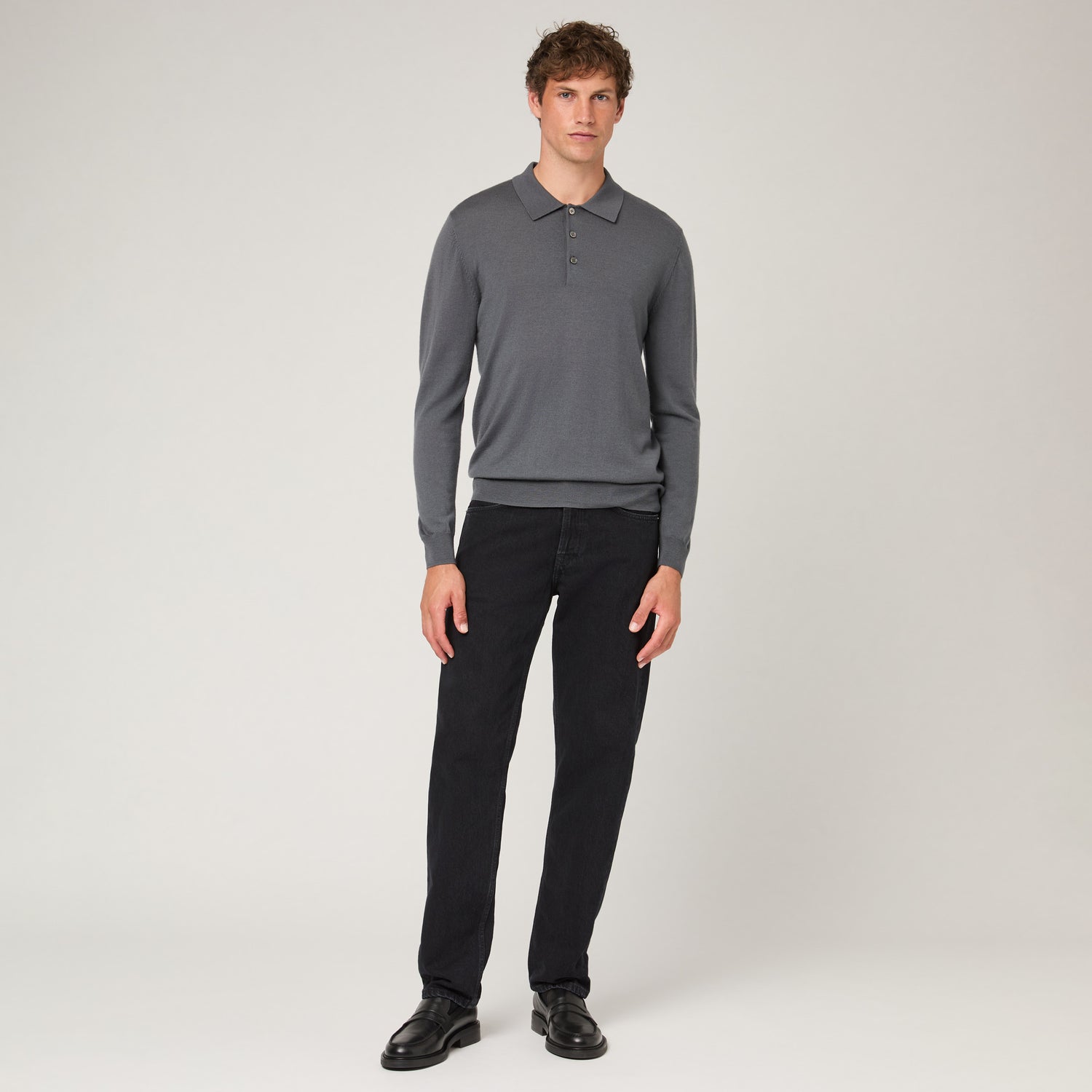 Men's Merino Long Sleeve Polo