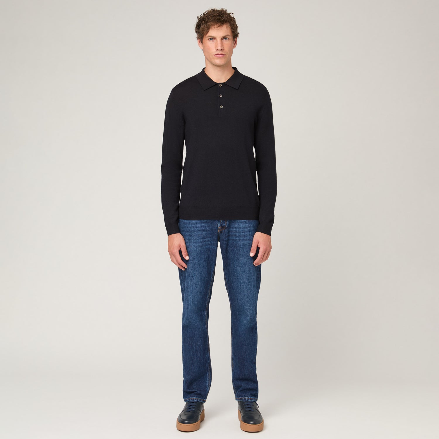Men's Merino Long Sleeve Polo