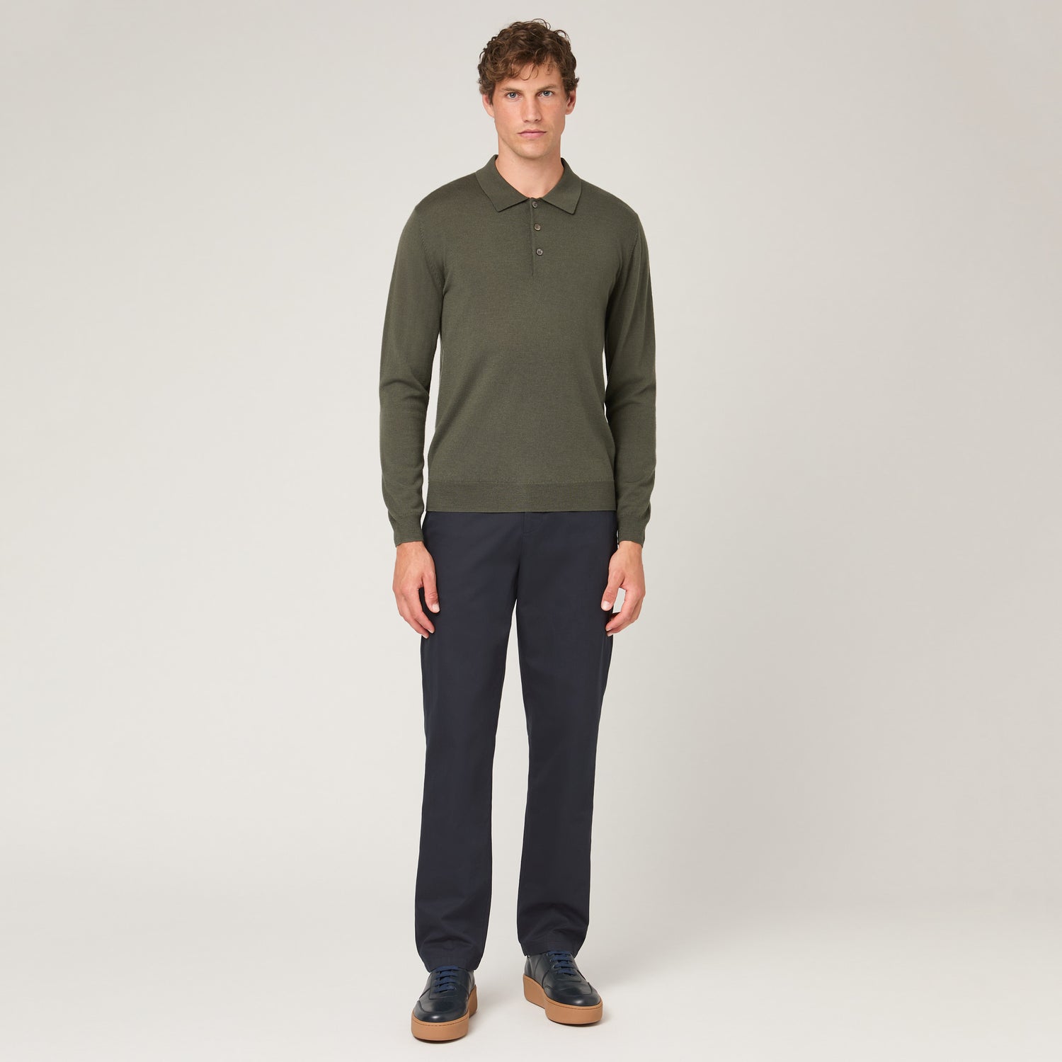 Men's Merino Long Sleeve Polo