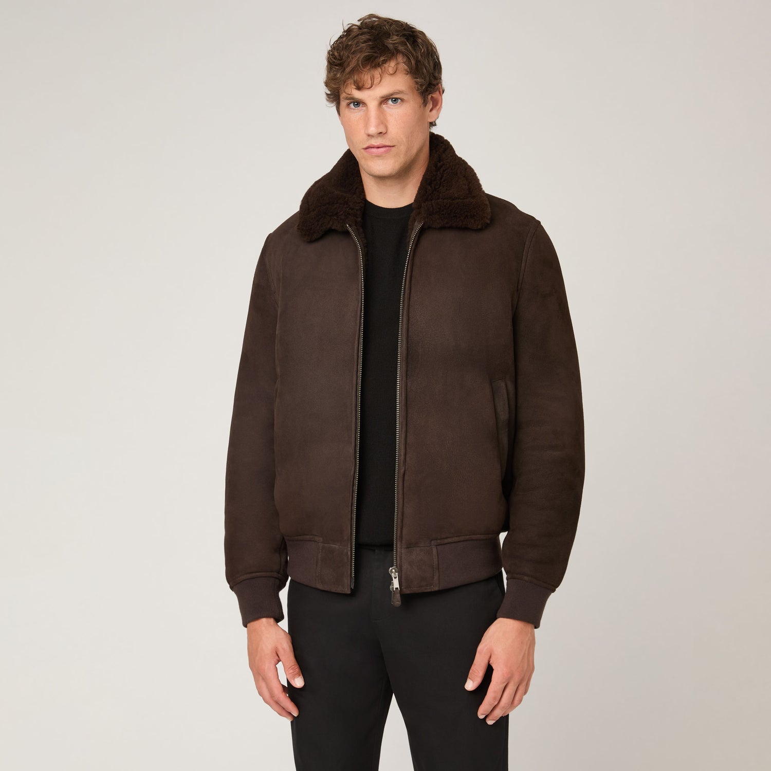 Men's Shearling Bomber Jacket
