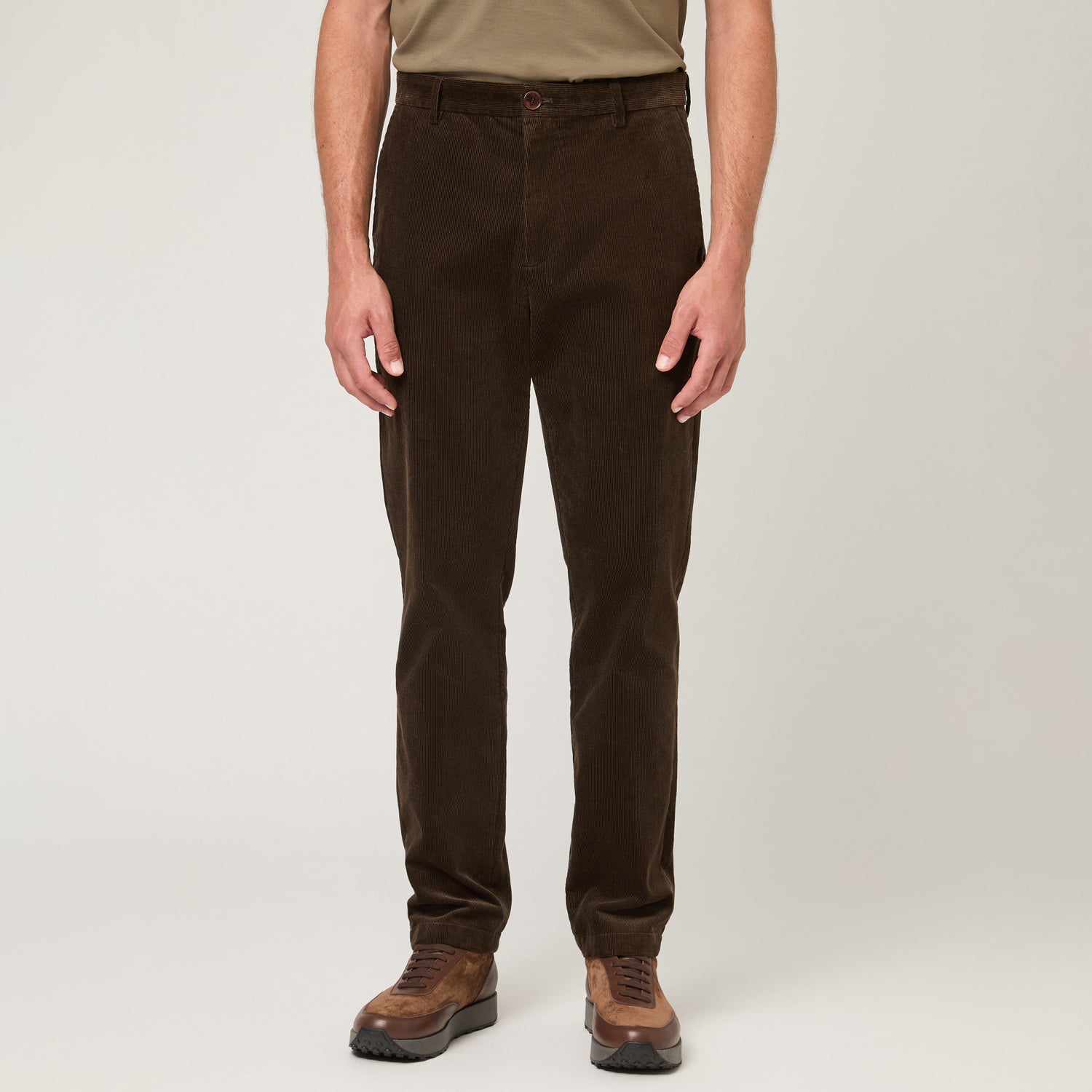 Men's Tapered Corduroy Trousers Textured Stylish Singular